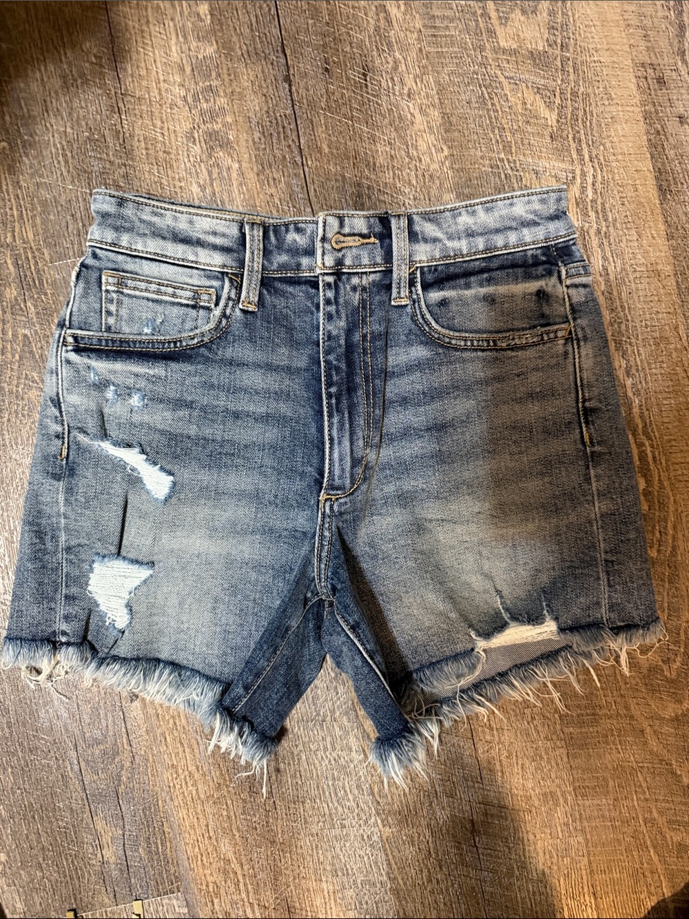 Joe's Jeans Faded Blue Distressed Denim Cutoff Shorts- 3” inseam